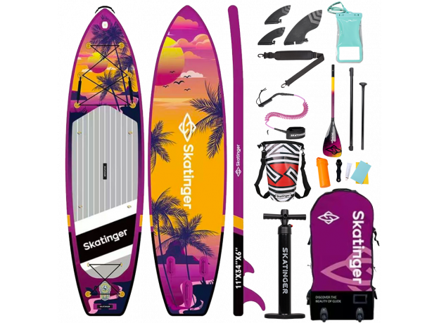 Skatinger Upgraded Sunrise Allround SUP daska – Avantura, Energija, Tropi